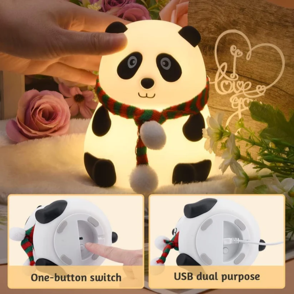 Prepaid Orders Only - Cute Panda Night Light, Squishy Lamp For Kids, 7 Color Changing Bedside Lamp - Image 2